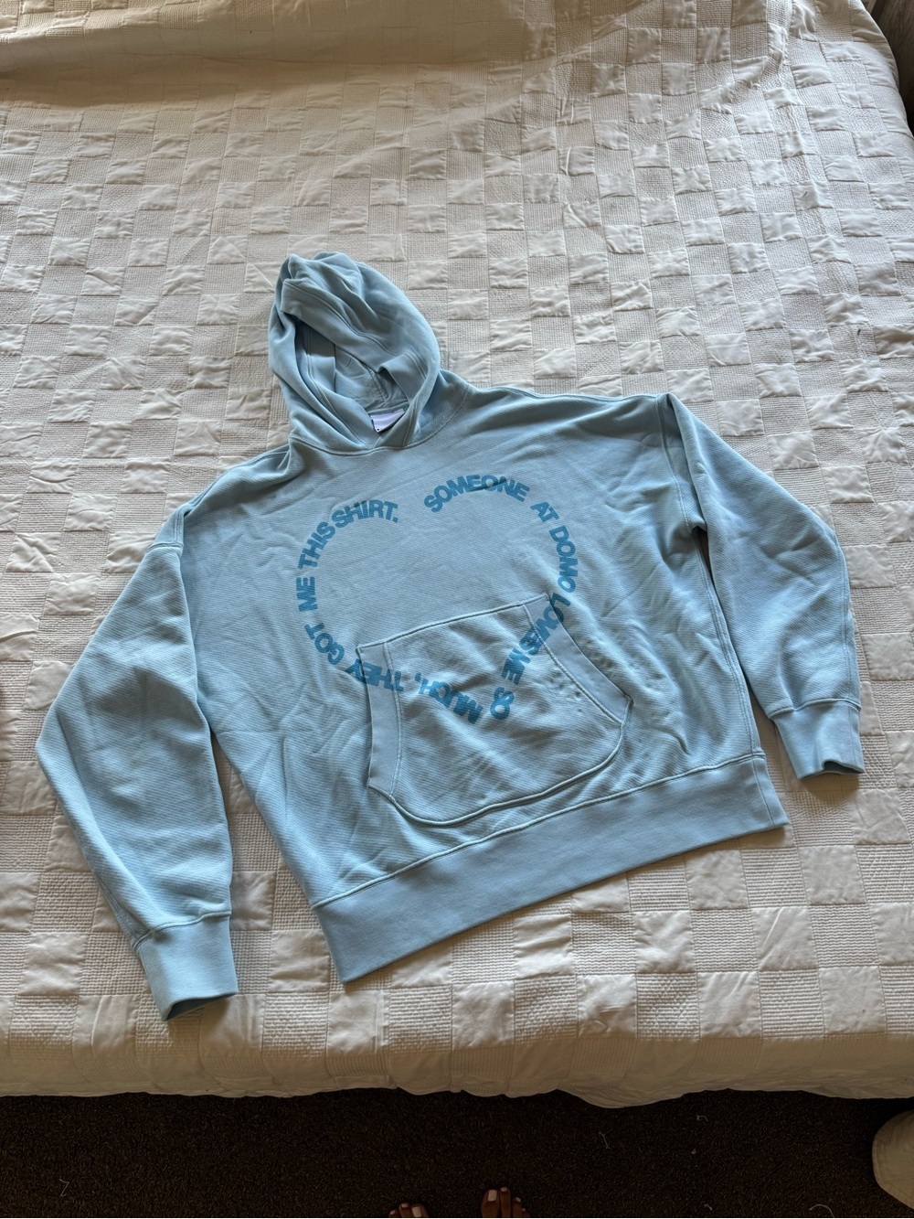 $395 Le PÈRE HK Versailles Hearts Hoodie “Domo" Blue Oversized Hoodie M/L - Picture 2 of 6